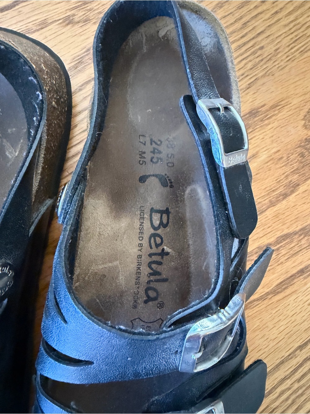 Black Birkenstock Betula Miami (discontinued two-strap w/back strap sandal) - Picture 2 of 8